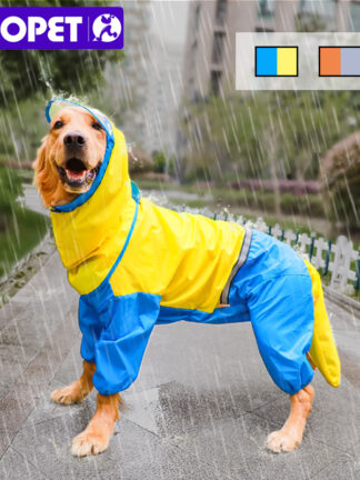 Купить HOOPET Dog Riancoat Jumpsuit Rain Coat for Dogs Pet Coak abrador Waterproof Goden Retriever Jacket