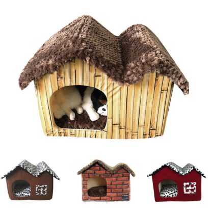 Купить Dog House Cat Kenne Warm Cat Cage Cute Dog House Puppy Nest Pet House Puppy Cat Comfortabe Fodabe Pet Bed Niche Pour Chien