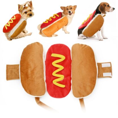 Купить Pet Dress Up Costume Hot Dog Shaped Dachshund Sausage S M Adjustabe Cothes Funny Warmer For Puppy Dog Cat Dress Up pies