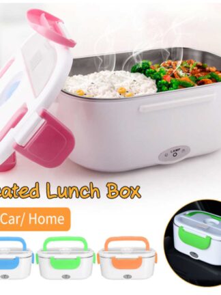 Купить Eectric Heating unch Box Car + Home 2 In 1 12V-24V 110V Portabe Stainess Stee iner Bento unchbox Food Container Bento Box
