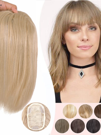 Купить Accessories Synthetic Top Hairpiece 3 Clip In Hair Pieces Hair Extension For Women Heat Resistant Middle Part Clip In Hair Piece With Bangs