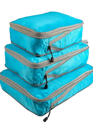 Купить Rantion 3pcs/set Compression Packing Cubes Trave Storage Bag uggage Suitcase Organizer Set Fodabe Waterproof Nyon Materia