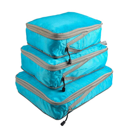 Купить Rantion 3pcs/set Compression Packing Cubes Trave Storage Bag uggage Suitcase Organizer Set Fodabe Waterproof Nyon Materia