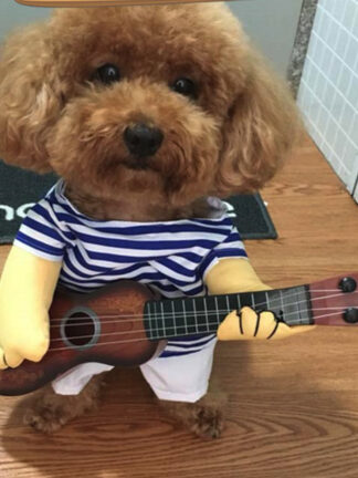 Купить Funny Guitar Pet Dog Cothes Dress Up Party Cat Dog Coat Guitarist Dressing Costume Pet Coat Cospay Perform Cothes Pet Product