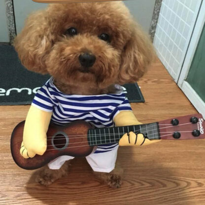 Купить Funny Guitar Pet Dog Cothes Dress Up Party Cat Dog Coat Guitarist Dressing Costume Pet Coat Cospay Perform Cothes Pet Product