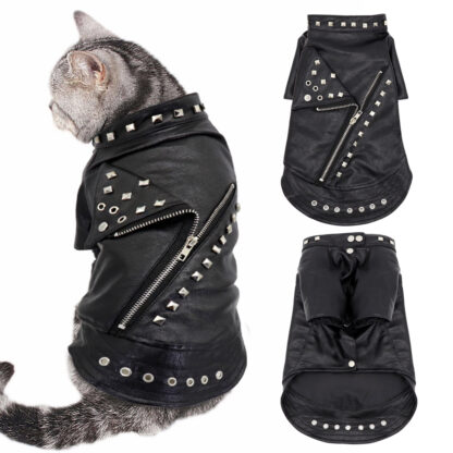 Купить eather Cat Jacket Warm Dogs Cat Cothes Coat Autumn Winter Pet Cothing Puppy Kitten Outfits Costumes for Chihuahua Yorkshire