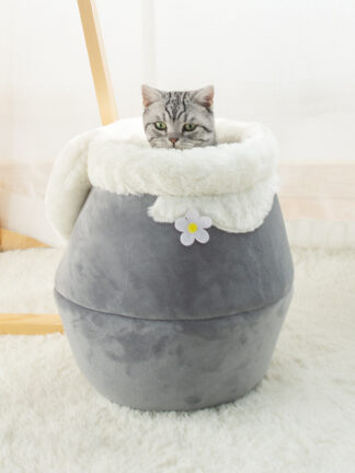 Купить Hot Pet Nest Honeypot Cat Bed Fanne Corduroy Puppy House er Soft Pad Deformation of 3 in 1 Washabe Foppy Mat Same Coor