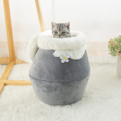 Купить Hot Pet Nest Honeypot Cat Bed Fanne Corduroy Puppy House er Soft Pad Deformation of 3 in 1 Washabe Foppy Mat Same Coor