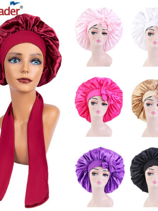 Купить Accessories Satin Bonnet With Edge Wrap Tie Band Silk Bonnet Hair Bonnet For Sleeping Silk For Curly Hair Bonnets Women Hair Bonnets