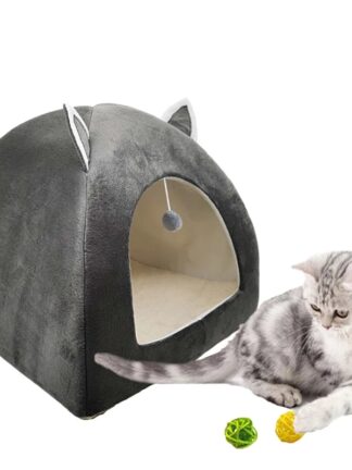 Купить Cat Tent Nest Winter Cat Bed Fodabe Indoor Cats Puppy Mascotas Casa Cave Pet House With Push Soft Cushion   