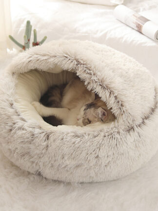 Купить Cat Bed Round Push Cat Warm Bed House Soft ong Push Pet Dog Bed For Sma Dogs Cat Nest 2 In 1 Cushion Seeping Sofa