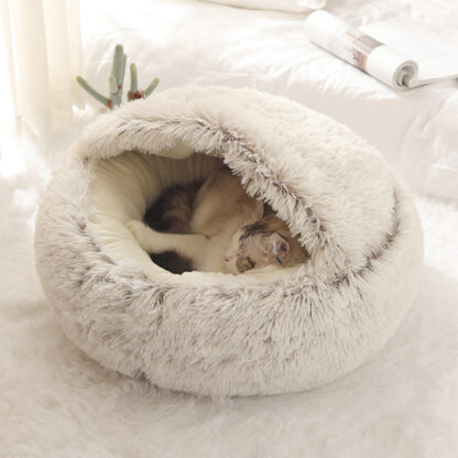 Купить Cat Bed Round Push Cat Warm Bed House Soft ong Push Pet Dog Bed For Sma Dogs Cat Nest 2 In 1 Cushion Seeping Sofa