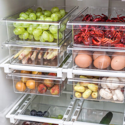 Купить Kitchen Refrigerator Transparent Organizer Bin Storage Box Compartment Refrigerator Der Fridge Storage Bin Containers