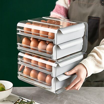 Купить Kitchen der transparent doube-ayer 32-grid egg box refrigerator crisper portabe picnic egg storage box der organizer