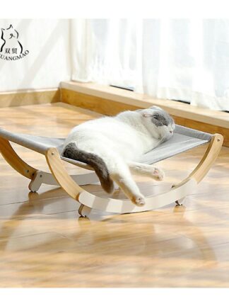 Купить Pet Cats ounger Bed Wood Hammock for Cat House Puppy Mat Hanging Beds Cats Basket Sma Dog Soft Sofa Window Warm Products