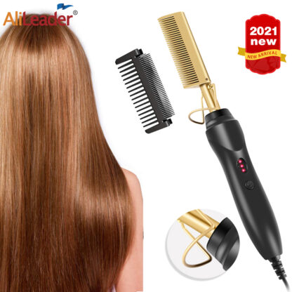 Купить Accessories Comb Hot Comb Electric Hot Comb Wet And Dry Hair Use Hair Curling Iron Straightener Uk Titanium Alloy Hair Curler Costume