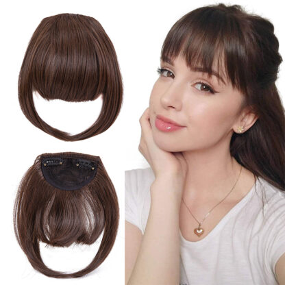 Купить Accessories Cheap Neat Front Fringe Clip In Hair Bangs Hair Extensions Sweeping Side Blunt Bang Natural Black Brown Hairpieces Hair Costume