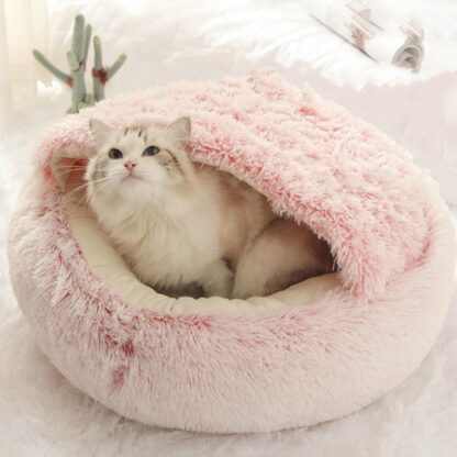 Купить 3cm ong Push Round Cat Bed Cat Warm House Soft Push Pet Dog Bed For Sma Dogs Cat Nest Puppy Cushion Pet Bed Seeping Sofa