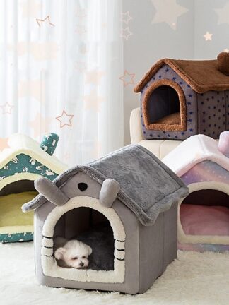 Купить Fodabe Deep Seep Pet Cat House Indoor Winter Warm Cozy Cat Bed for Sma Dog Cat Kitten Teddy Comfortabe Kenne Pet pies