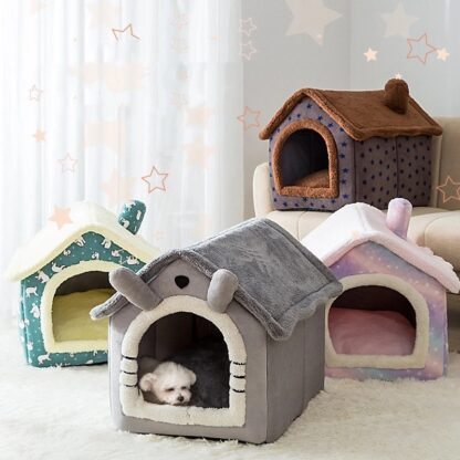 Купить Fodabe Deep Seep Pet Cat House Indoor Winter Warm Cozy Cat Bed for Sma Dog Cat Kitten Teddy Comfortabe Kenne Pet pies