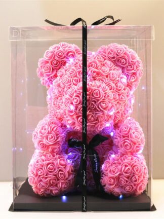 Купить 38cm BIG Teddy Bear of Rose Artificia Fowers PE Rose Bear for gir friend Vaentines Wedding Christmas Gift Home Decoration