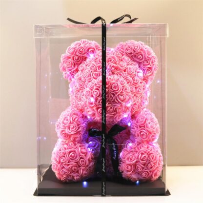 Купить 38cm BIG Teddy Bear of Rose Artificia Fowers PE Rose Bear for gir friend Vaentines Wedding Christmas Gift Home Decoration