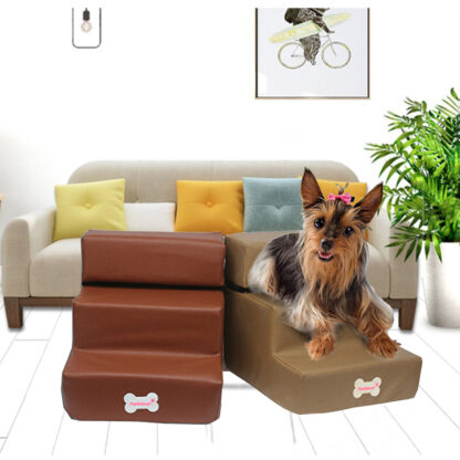 Купить Dog Bed 3 Steps Dog Stairs Dog adder Detachabe Pet Stairs Cat Puppy Ramp Anti-sip Removabe Dogs Bed Stairs Pet pies