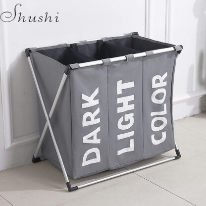 Купить Shushi hot seing water proof three grid aundry organizer bag dirty aundry basket for bathroom Coapsibe home toy basket