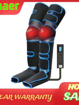 Купить Leg Air Compression Massager Heated for Foot and Calf Thigh Circulation with Handheld Controller 6 massager modes for family