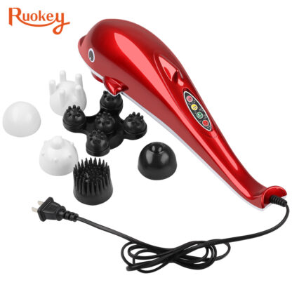 Купить Dolphin Massager Back Massage Hammer Vibration Infrared Stick Roller Cervical Body Massage relax