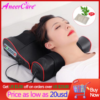 Купить Horseshoe Pillow Fart Massage Cushion Body Electric Shiatsu Neck Masajeador Electrico Back Infrared Relaxed Car Masseur De Dos