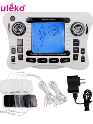 Купить Dual Channel Electrical Pulse Tens Acupuncture Therapy Massager 12 Modes Relax Massage Machine Digital EMS Muscle Stimulator