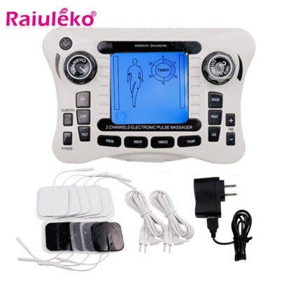 Купить Dual Channel Electrical Pulse Tens Acupuncture Therapy Massager 12 Modes Relax Massage Machine Digital EMS Muscle Stimulator