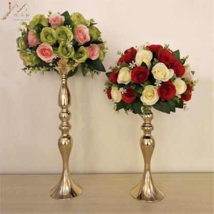 Купить IMUWEN God Cande Hoders 50cm/20 Meta Candestick Fower Vase Tabe Centerpiece Event Fower Rack Road ead Wedding Decor