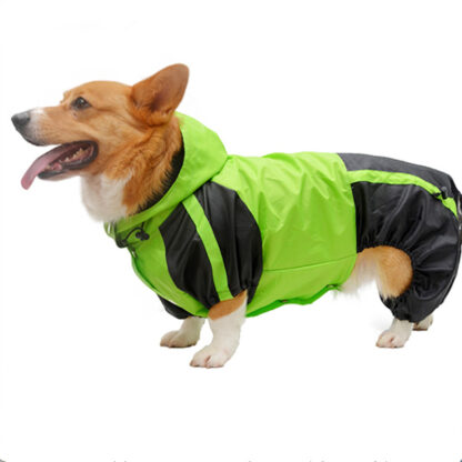 Купить Corgi Dog Cothes Jumpsuit Waterproof Cothing Pembroke Wesh Corgi Dog Raincoat Hooded Rain Jacket Dropship Pet Outfit