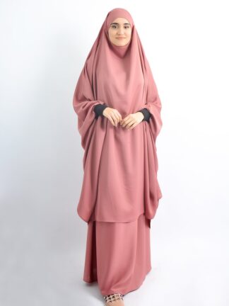 Купить Two-Piece Set Muslim Women Prayer Garment Dress Hijab Long Khimar Abaya Jilbab Outfit Ramadan Skirt Abayas Islamic Clothes Niqab