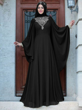 Купить Turkey Vintage Muslim Abaya Dress Women Batwing Sleeve Big Swing Islamic Party Maxi Hijab Dresses Moroccan Kaftan Jilbab Robe