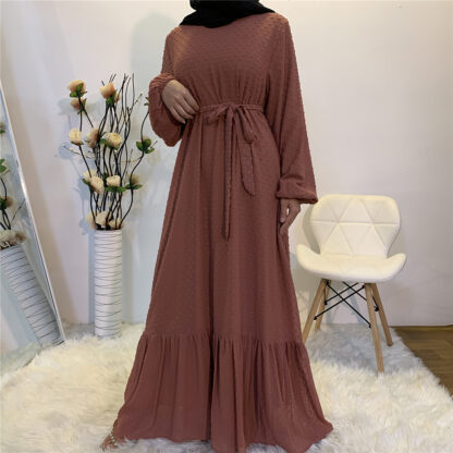 Купить Eid Mubarak Abaya Dress Dubai Muslim Women Ruffles Hijab Dresses Turkey Islamic Clothing Caftan Marocain Vestido Musulmane Femme