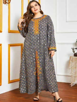 Купить Vestidos Largos Dubai Abaya Turkey Hijab Muslim Dress Maxi Dresses for Women Islam Clothing Kaftan Robe Femme De Moda Musulmana