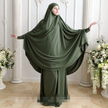 Купить 2Pcs Muslim Prayer Garment Abaya Set Women Niqab Burka Saudi Arabia Hijab Long Khimar Ramadan Jilbab Skirts Amadan Worship Robe