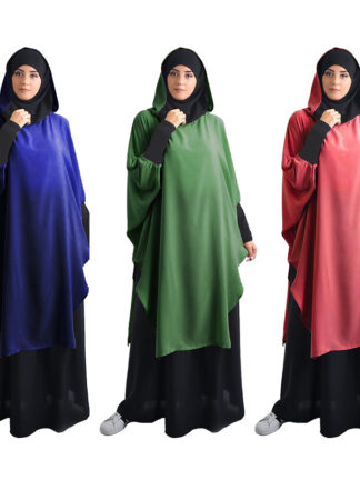 Купить Eid Hooded Muslim Women Hijab Dress Prayer Garment Long Khimar Jilbab Abaya Full Cover Ramadan Gown Abayas Islamic Burka Niqab