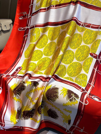 Купить 2022 New Korean Style Scarf Sunscreen Lengthened Printed Imitated Silk Scarves Womens Long Silk Scarf Beach Towel Wholesale