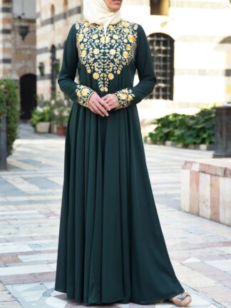 Купить Islamic Clothing Muslim Abaya Dress Women Plus Size Moroccan Kaftan Turkey Kimono Jilbab Jubah Dubai Islam Robe Maxi Vestidos