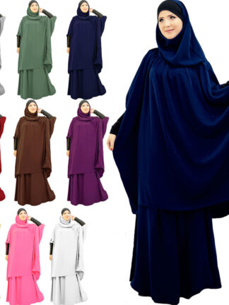 Купить Eid Ramadan Women Hijab Dress Muslim Prayer Garment Sets Islamic Clothing Turkey Namaz Long Khimar Musulman Jurken Abaya Kimono