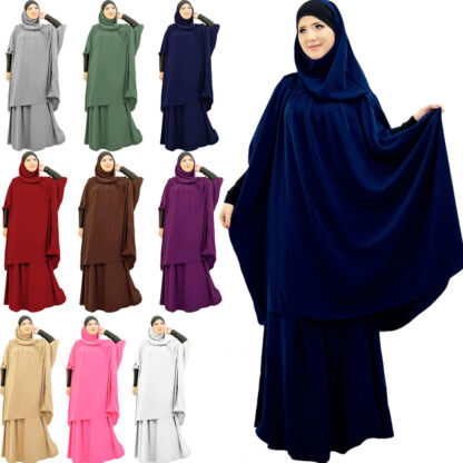 Купить Eid Ramadan Women Hijab Dress Muslim Prayer Garment Sets Islamic Clothing Turkey Namaz Long Khimar Musulman Jurken Abaya Kimono