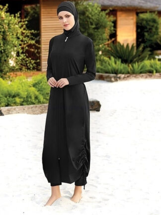 Купить Islamic Women Muslim Swimwear Long Dress and Pants Burkini Swimsuit Modest Swim Surf Wear Sport Full Suit Swimming 3 Piece Sets