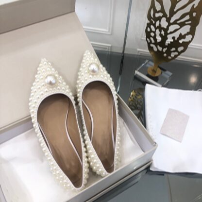 Купить Top Quality High Luxury Designer Womens Pumps Super High Heel String Bead White Color Ladies Shoes Genuine Leather Wedding Shoe