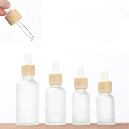 Купить 30ml Dropper Bottle Empty Refillable Bottles Vial Cosmetic Container Frosted Glass Jar with Imitated Bamboo Cap s