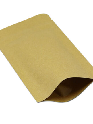 Купить 9*14cm Doypack Kraft Paper Mylar Storage Bag Stand Up Aluminum Foil Tea Biscuit Package Pouch Free Ship s