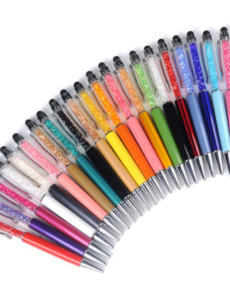 Купить Creative 24 Color Bling Crystal Ballpoint Pen Creative Pilot Stylus Touch Pen for Writing Stationery Office School Student Gift